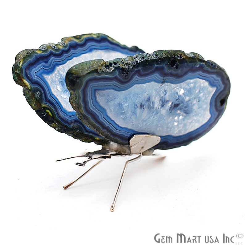 Natural Agate Geode Home Decor Butterfly
